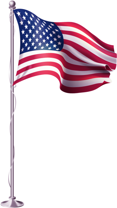 American Flag Waving Memorial Day PNG Image