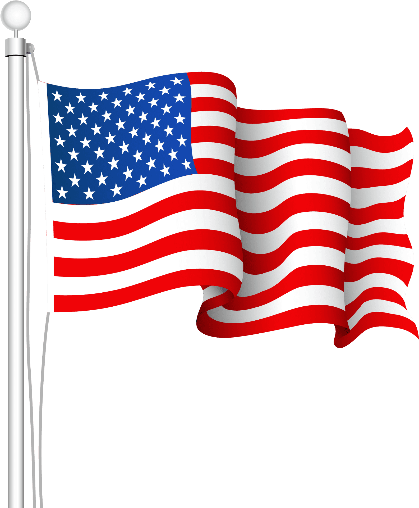 American Flag Waving Memorial Day PNG Image