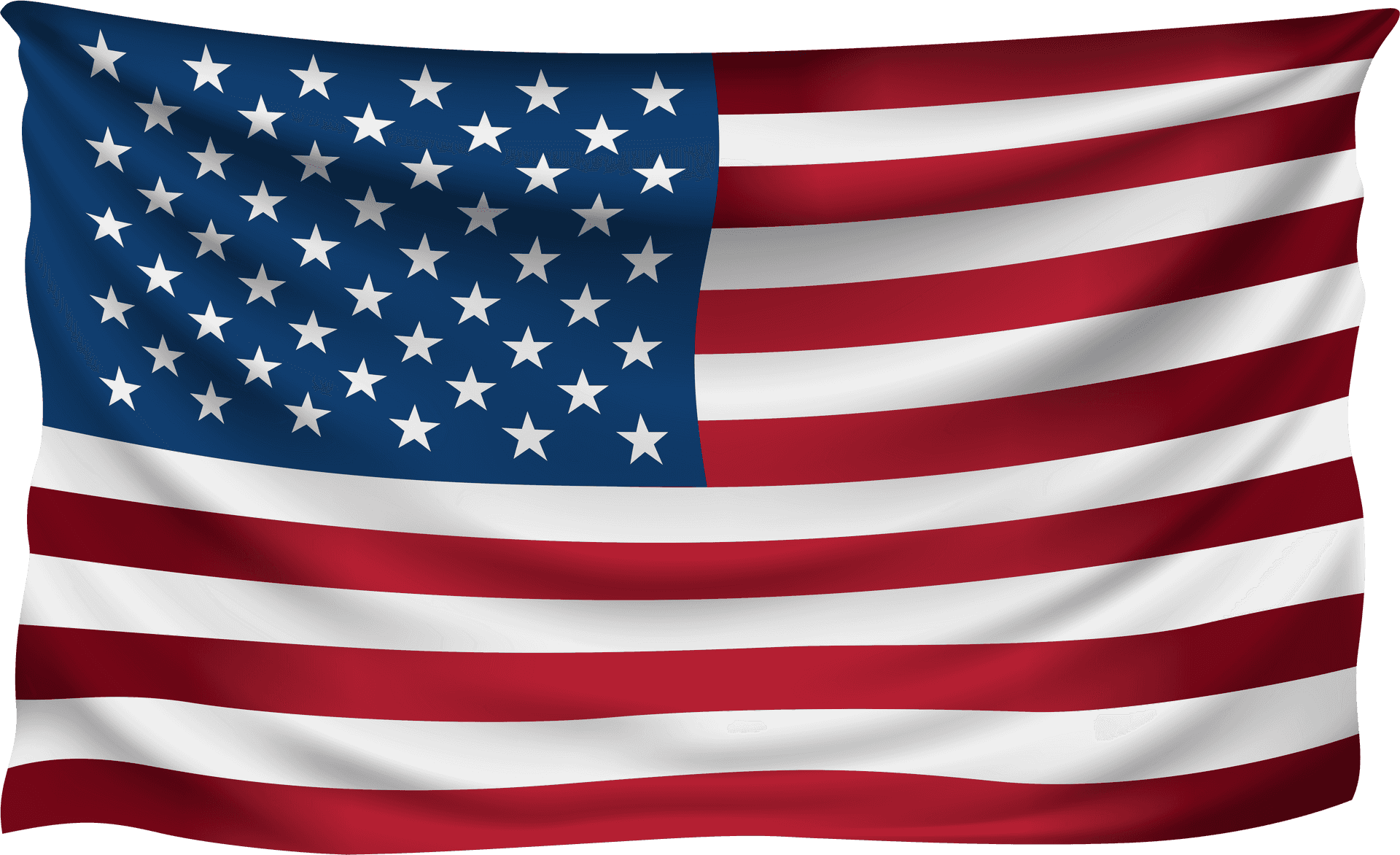 American Flag Waving Memorial Day PNG Image