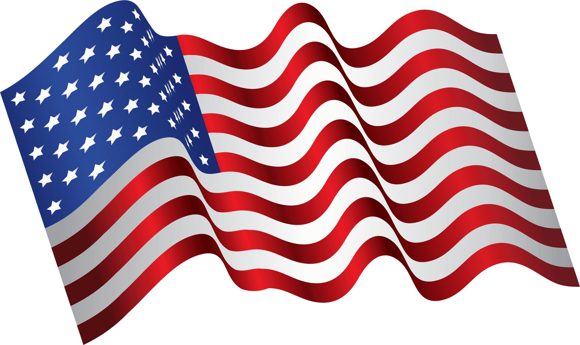 American Flag Waving Memorial Day PNG Image