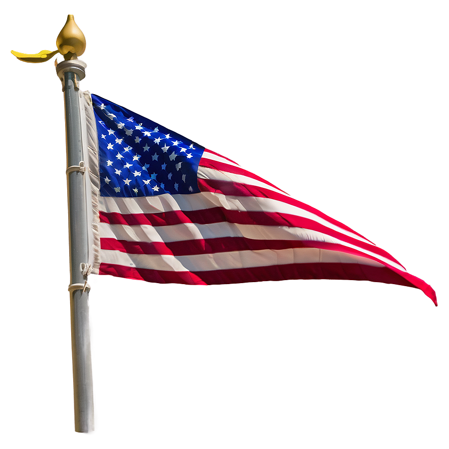 American Flag With Flagpole Png 06212024 PNG Image