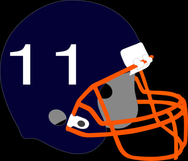 American Football Helmet Number11 PNG Image