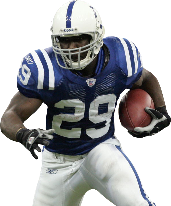 American Football Player Action Pose PNG Image