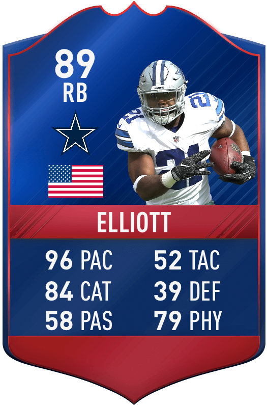 American Football Player Card Elliott PNG Image