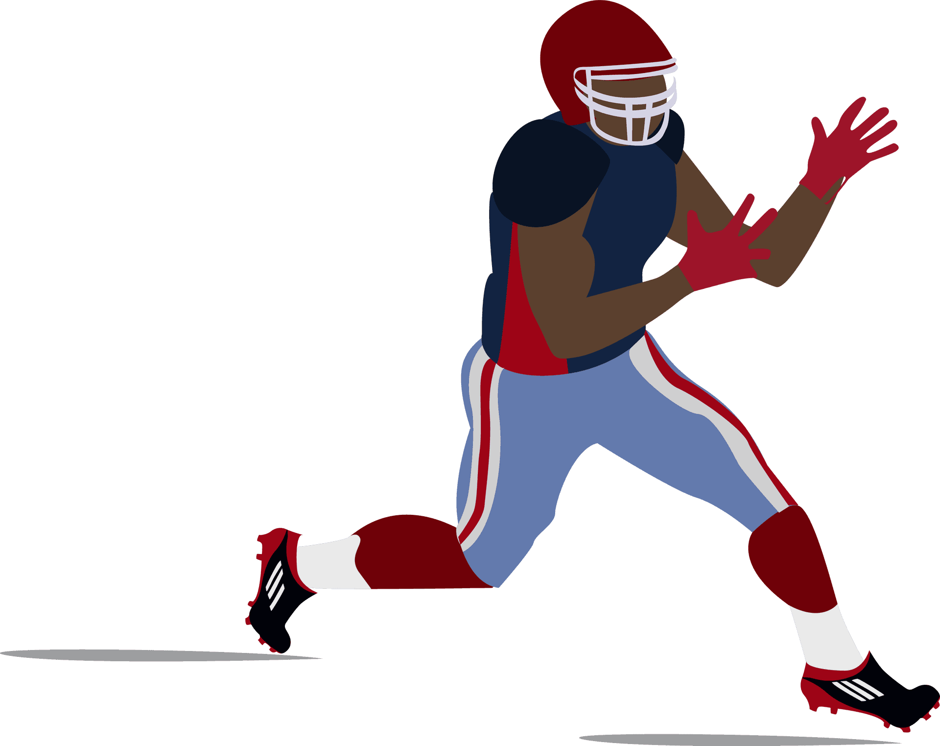 American Football Player Running Vector PNG Image