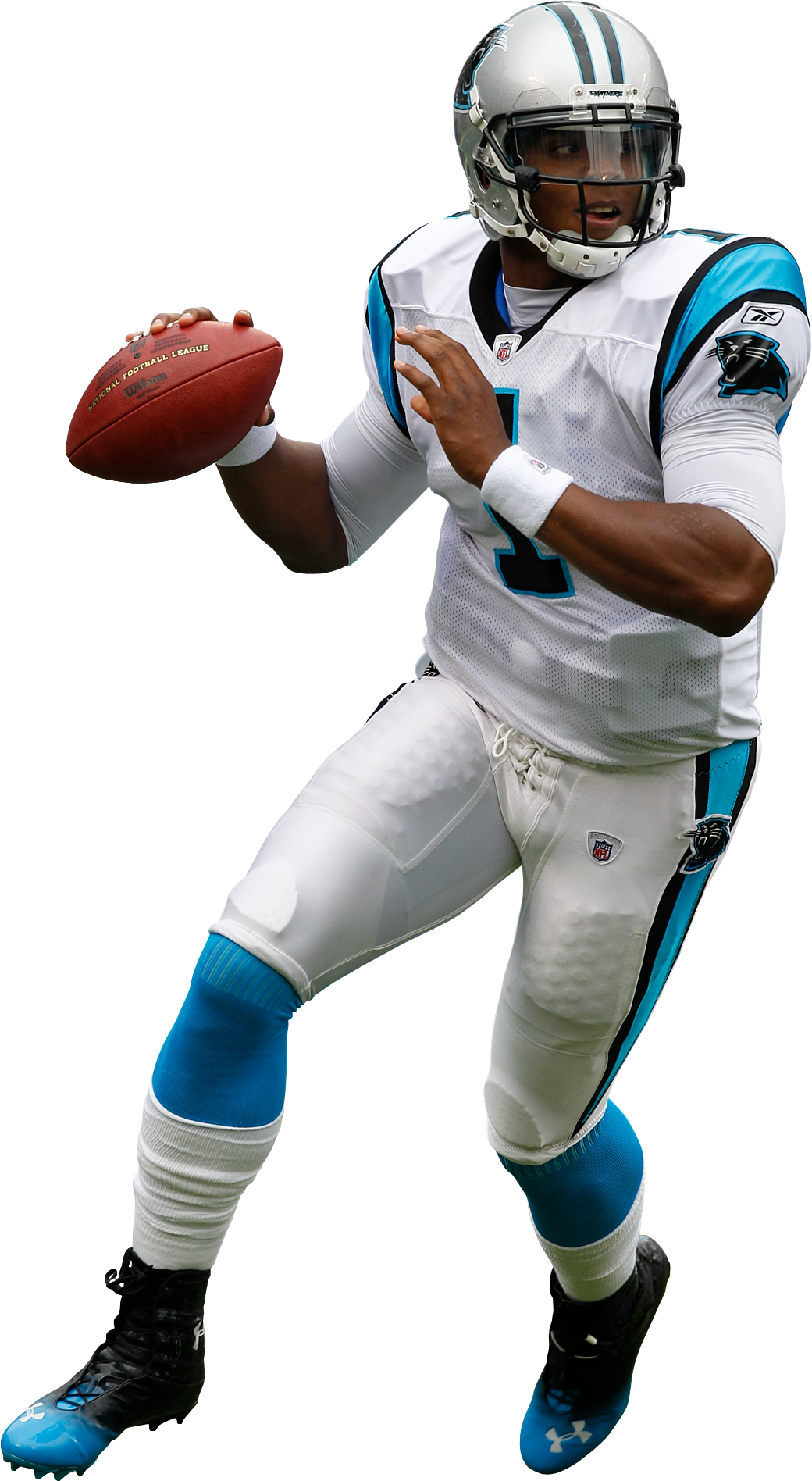 American Football Quarterback Action Pose PNG Image