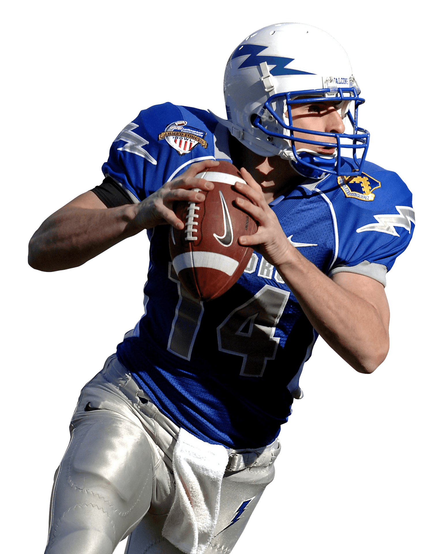 American Football Quarterback Action Pose PNG Image