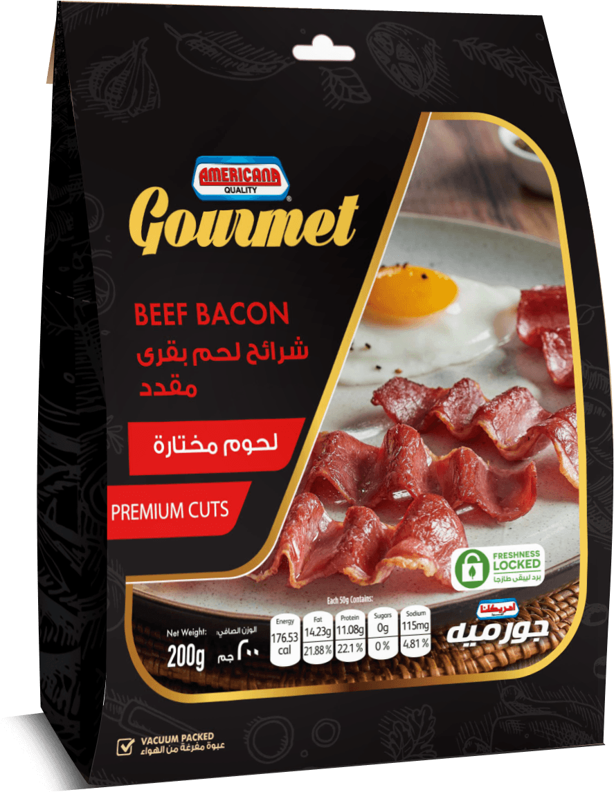 Americana Gourmet Beef Bacon Package PNG Image