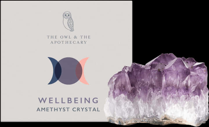 Amethyst Crystal Wellbeing Branding PNG Image