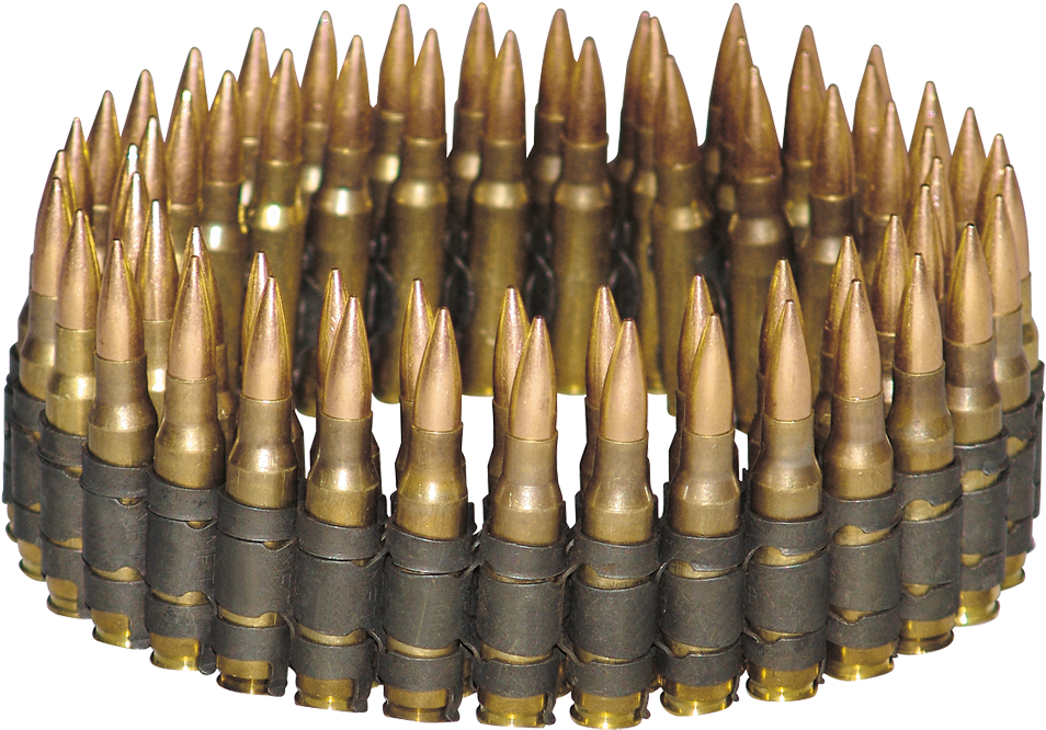 Ammunition Belt Rounds Arrayed PNG Image