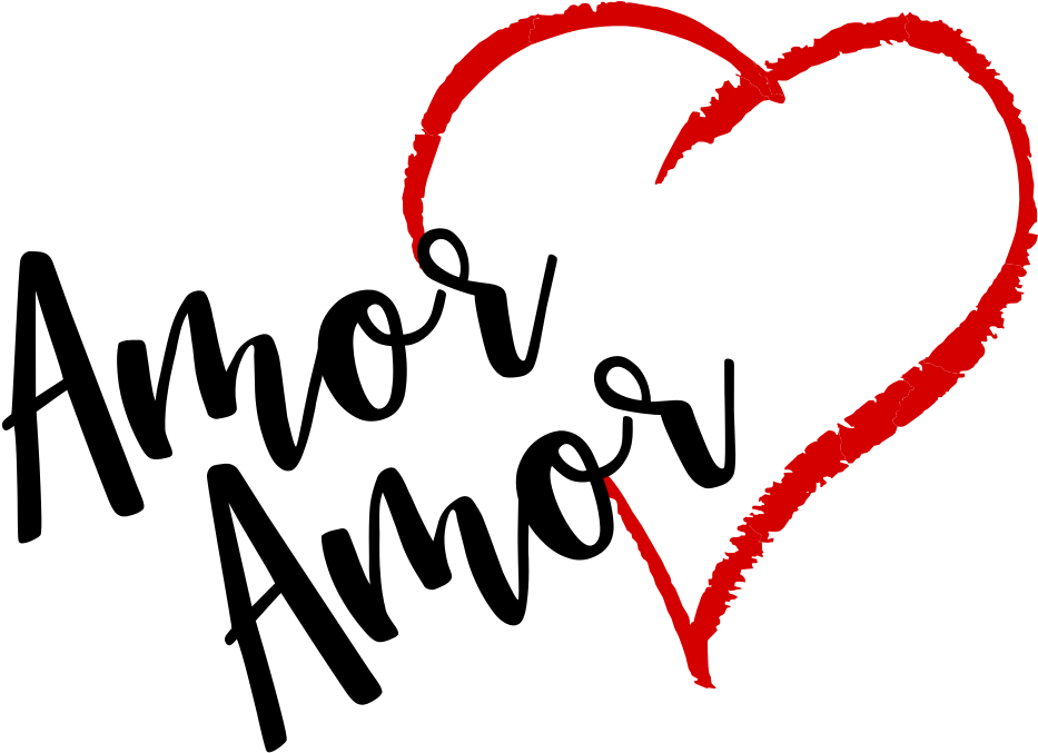 Amor Heart Calligraphy PNG Image