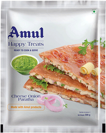 Amul Cheese Onion Paratha Packaging PNG Image