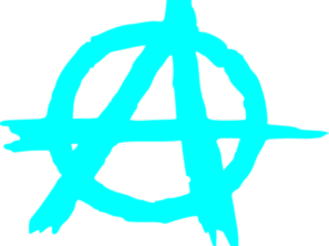 Anarchy Symbol Aqua Background PNG Image