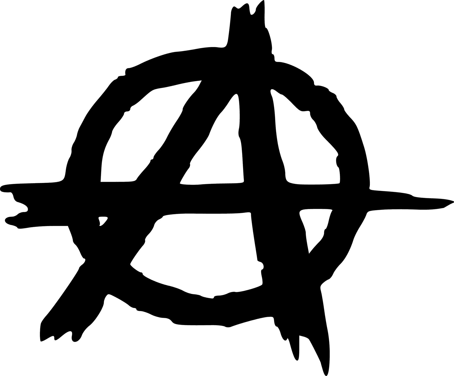 Anarchy Symbol Black Silhouette PNG Image