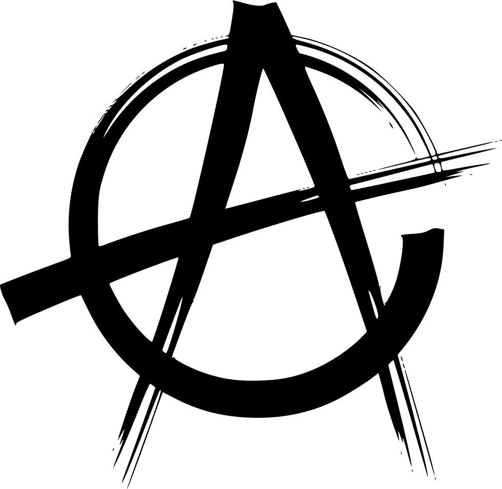 Anarchy Symbol Blackon Teal Background PNG Image