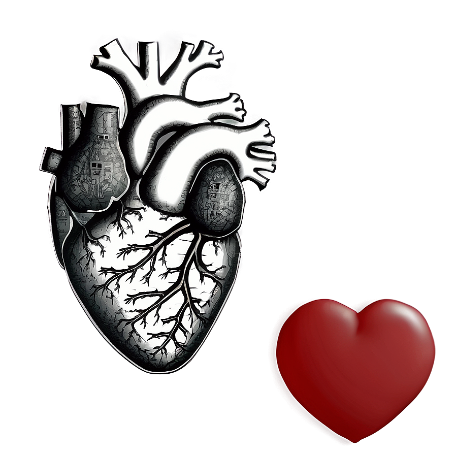 Anatomical Heart Black And White Png Lhg PNG Image