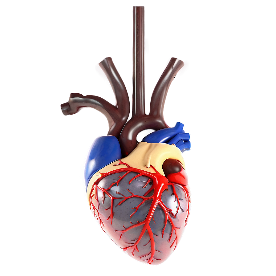 Anatomical Heart With Veins Png Jye PNG Image