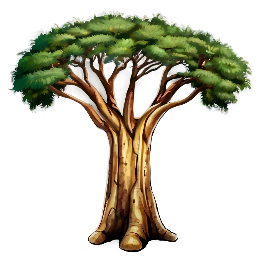 Ancient Acacia Tree Illustration Png 06132024 PNG Image