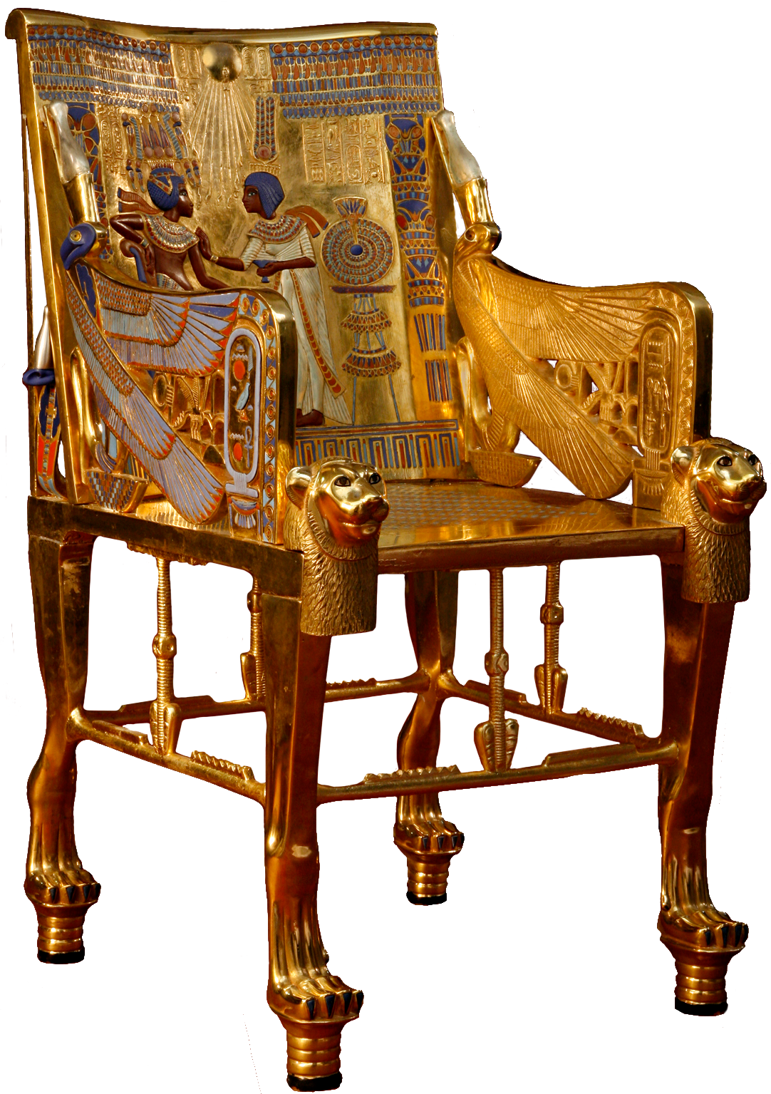 Ancient Egyptian Golden Throne PNG Image