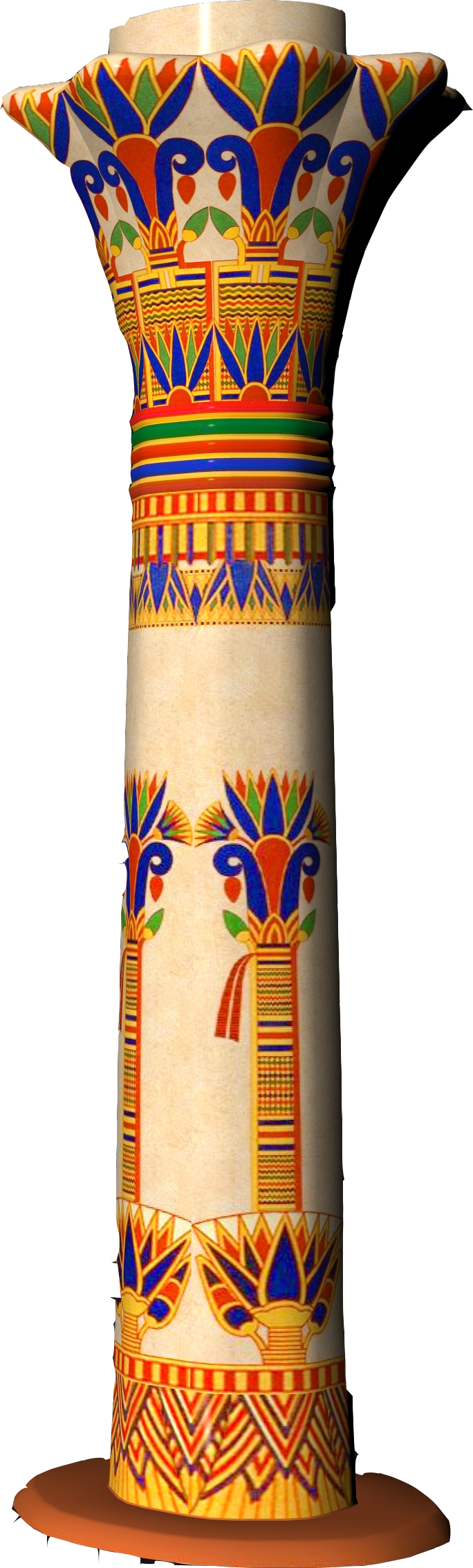 Ancient Egyptian Style Decorative Pillar PNG Image