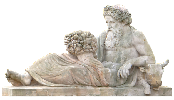 Ancient Greek Sculpture Dionysusand Silenus PNG Image