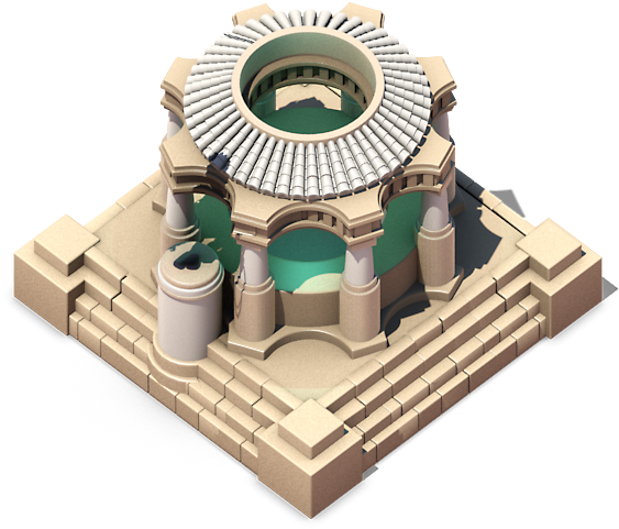 Ancient Roman Colosseum Model PNG Image