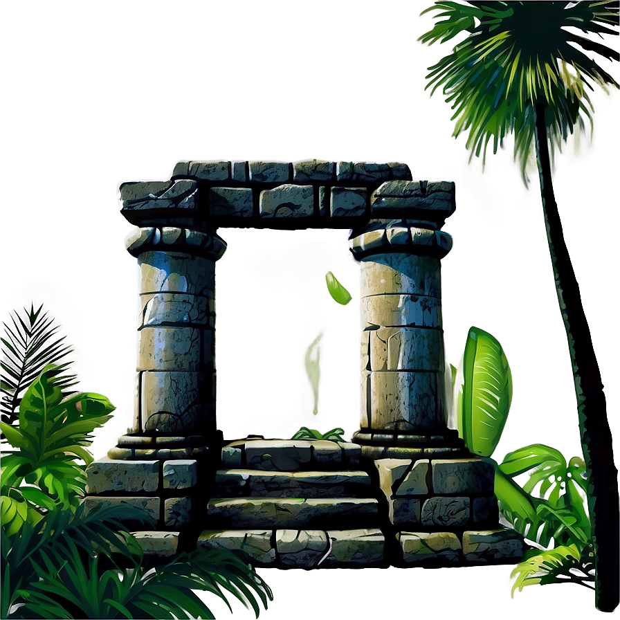 Ancient Ruins In Jungle Landscape Png 06232024 PNG Image