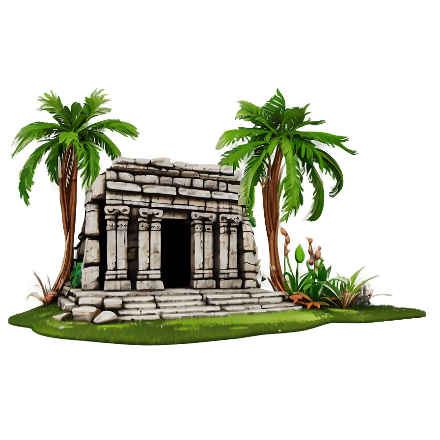 Ancient Ruins In Jungle Landscape Png Dqm46 PNG Image