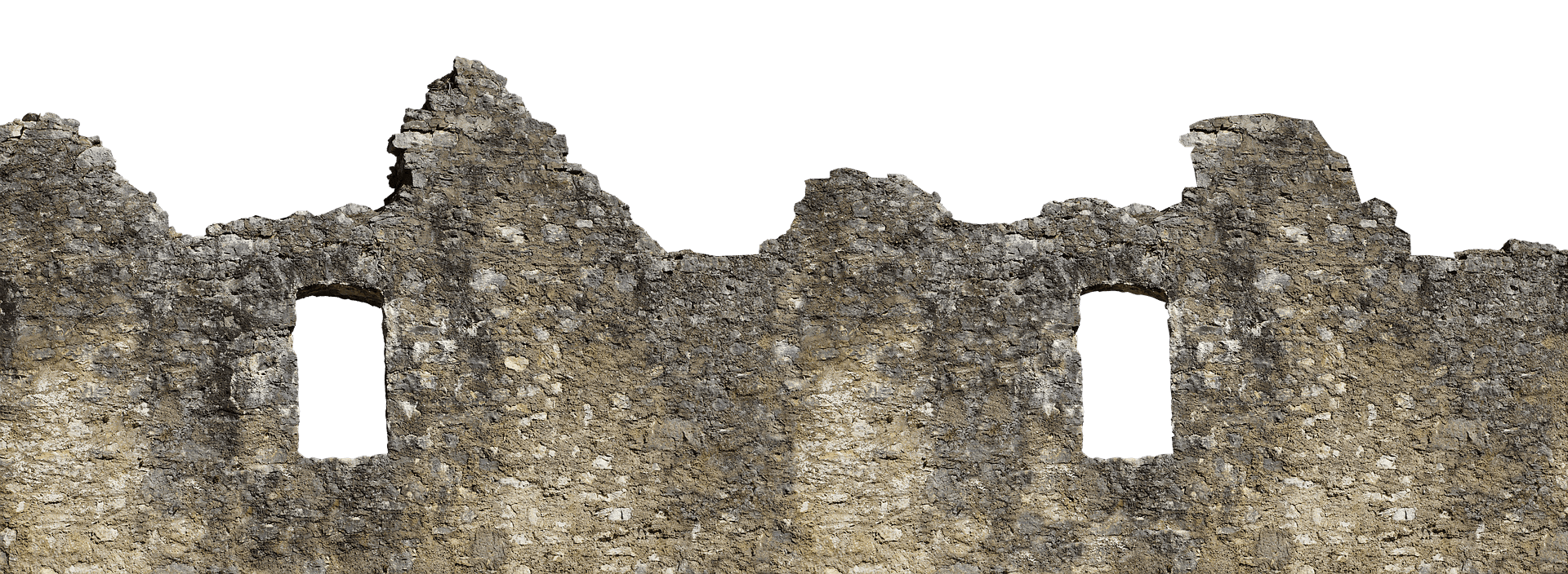 Ancient Stone Wall Remnants PNG Image