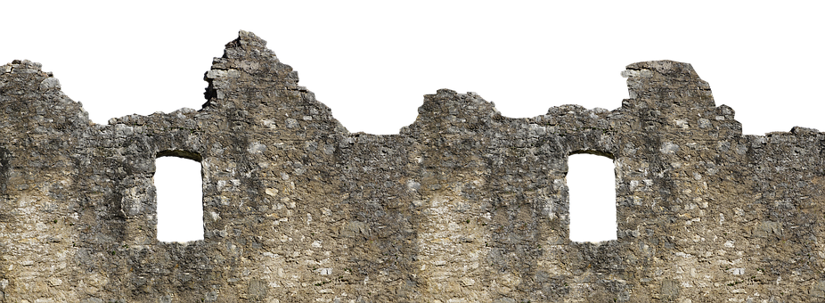 Ancient Stone Wall Ruins PNG Image