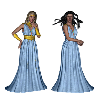 Ancient Style Princesses3 D Render PNG Image