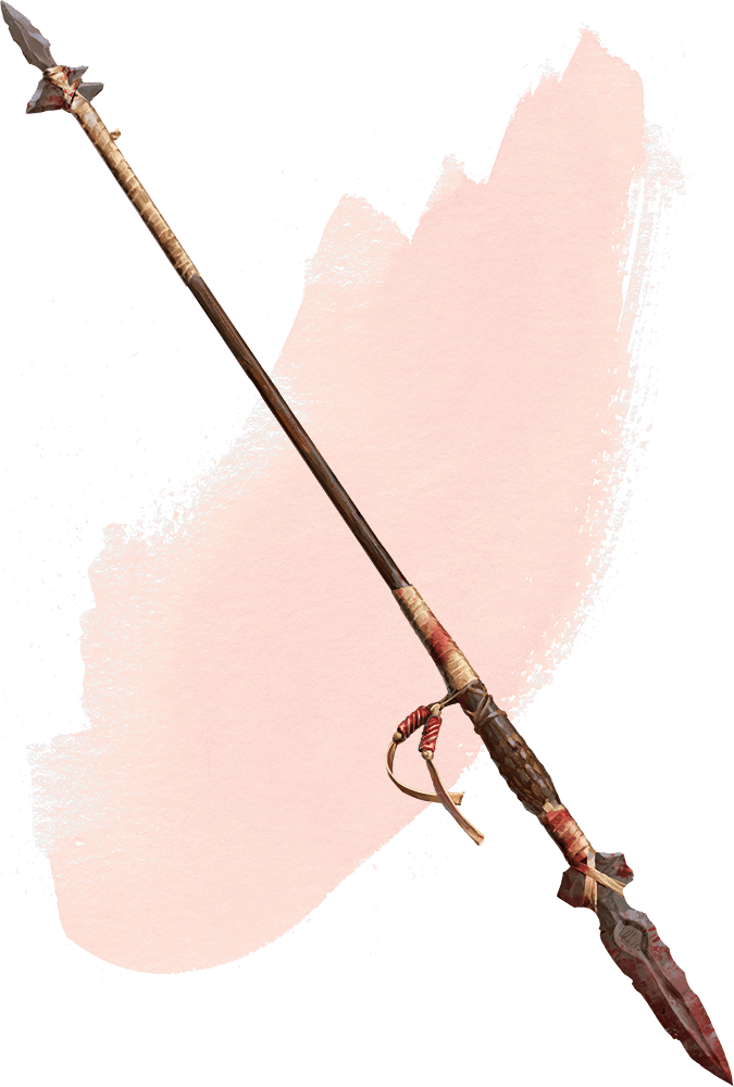 Ancient Tribal Spear Artifact PNG Image