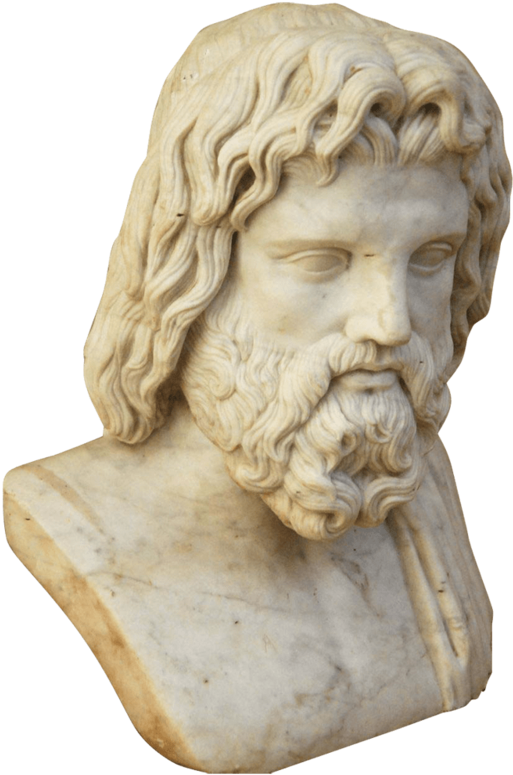 Ancient Zeus Sculpture Bust PNG Image