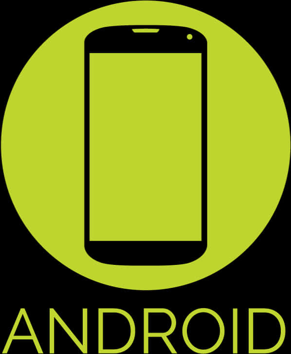 Android Phone Icon Green Background PNG Image