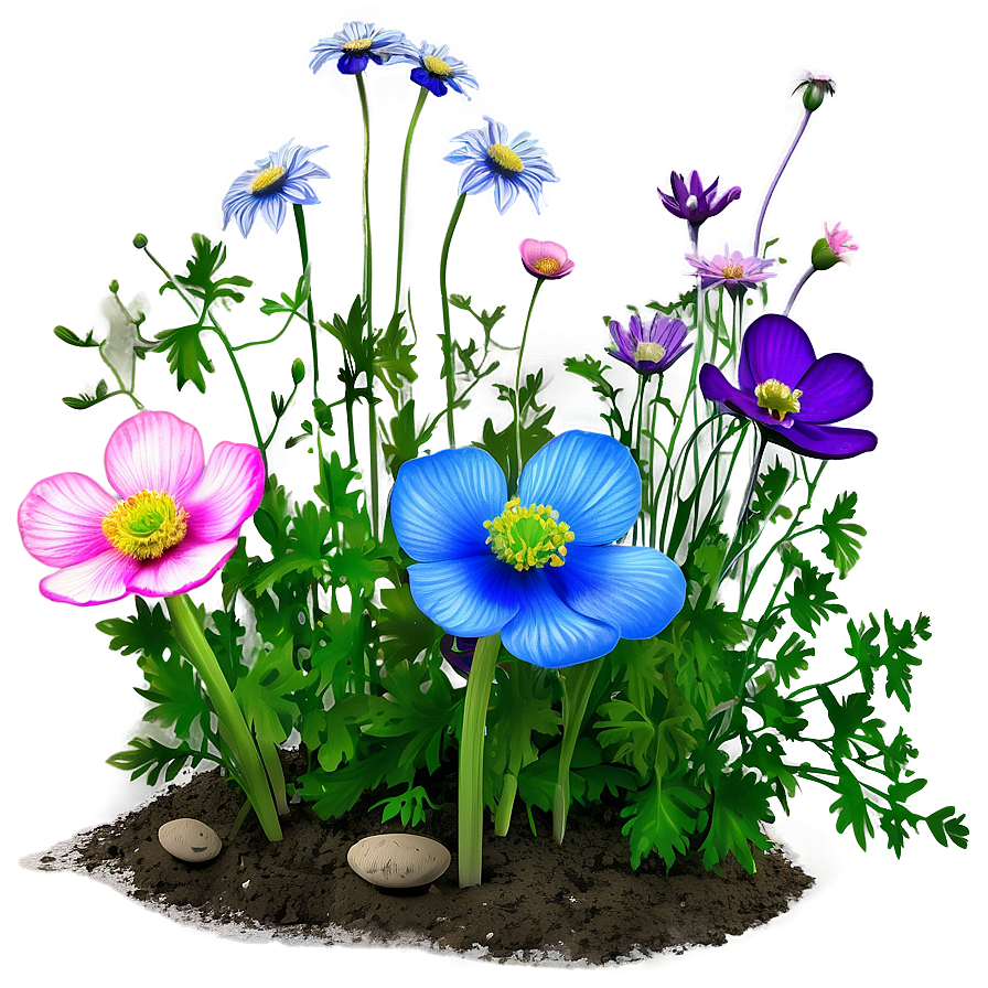 Anemone Garden Scene Png Afo5 PNG Image