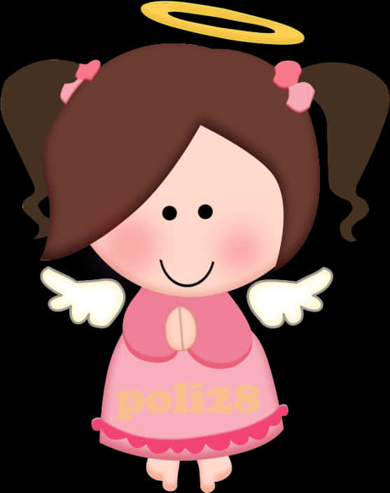 Angel Cartoon Girl Baptism Graphic PNG Image