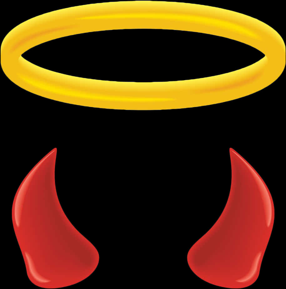 Angel Haloand Devil Horns PNG Image