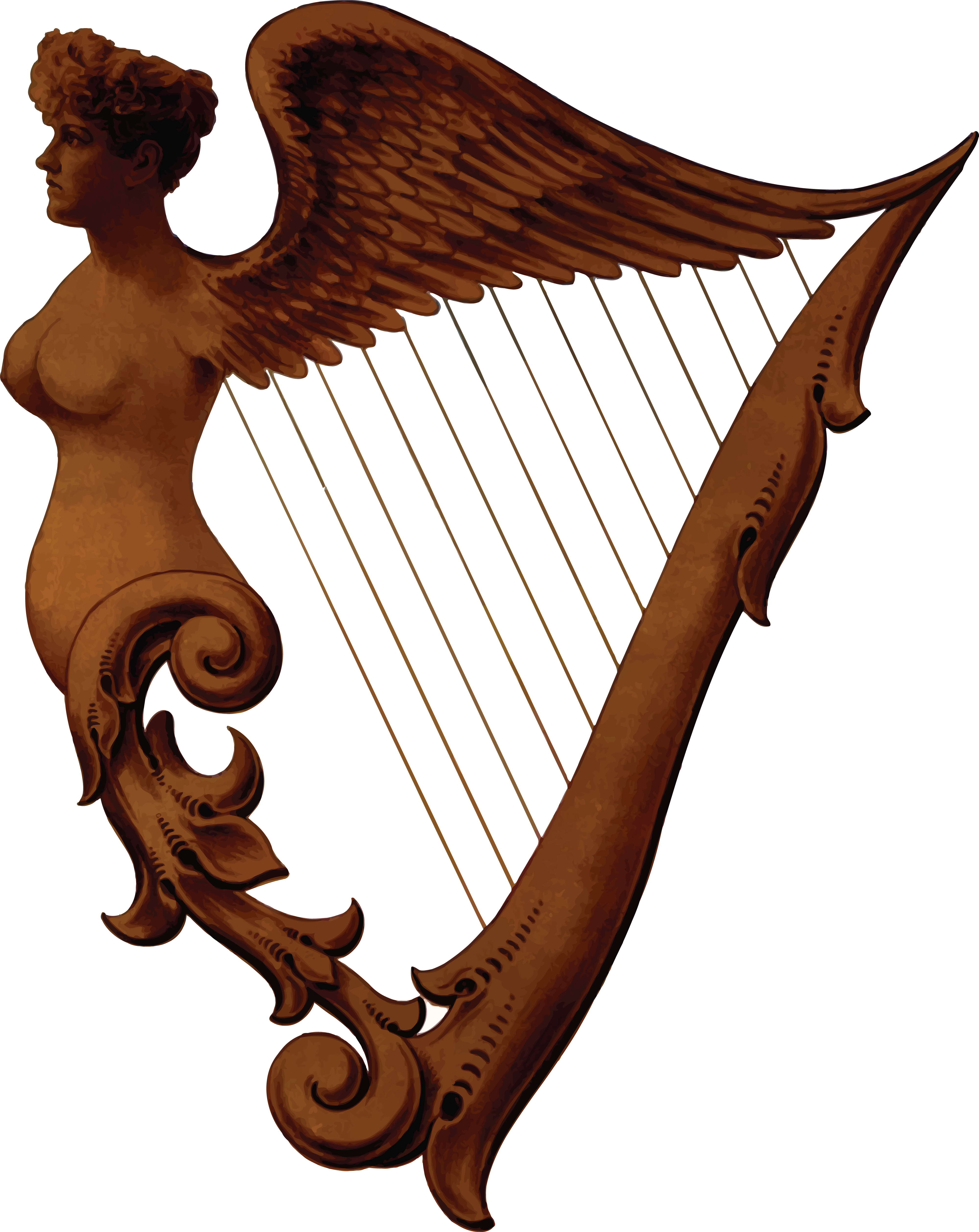 Angel Harp Artwork PNG Image