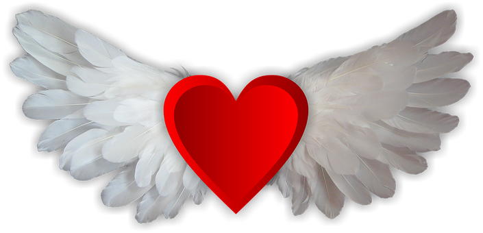 Angel Heart Wings Love PNG Image