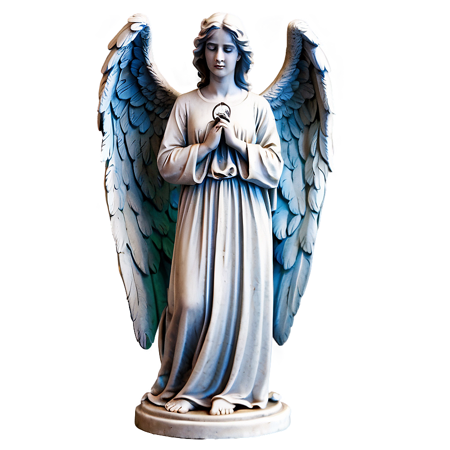 Angel Holding Cross Statue Png 06202024 PNG Image