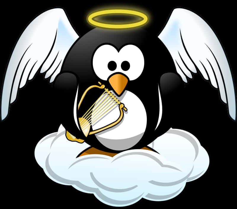 Angel Penguin Cartoon Illustration PNG Image