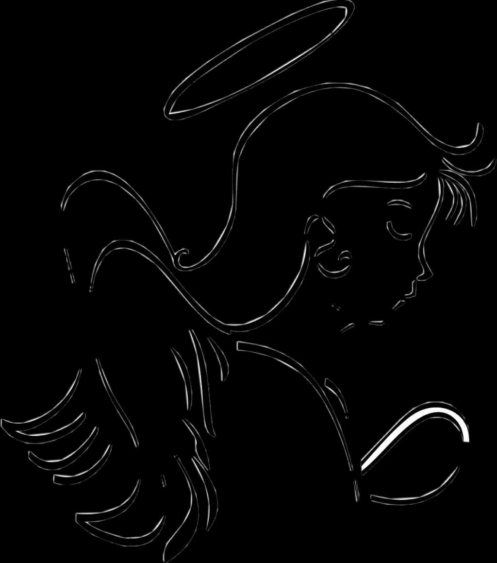 Angel Silhouettewith Halo PNG Image