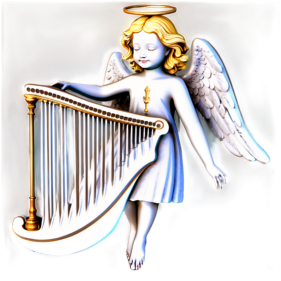 Angel With Lyre Png Afu PNG Image