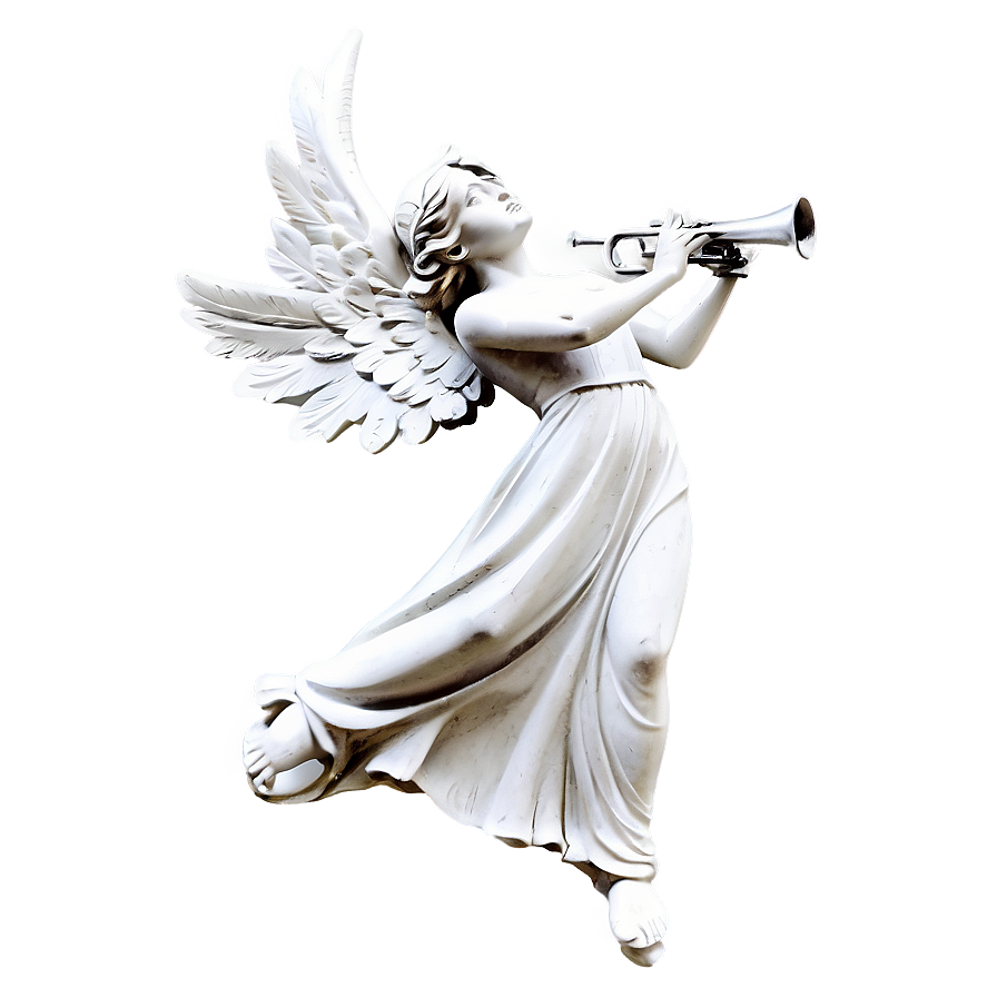 Angel With Trumpet Statue Png Mms PNG Image