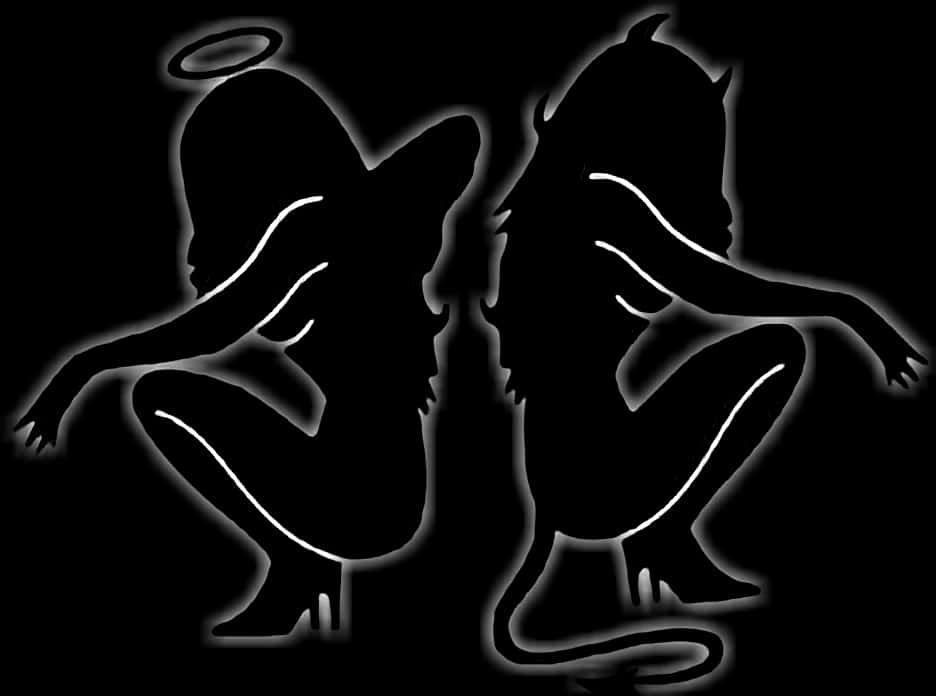 Angeland Devil Silhouette Contrast PNG Image