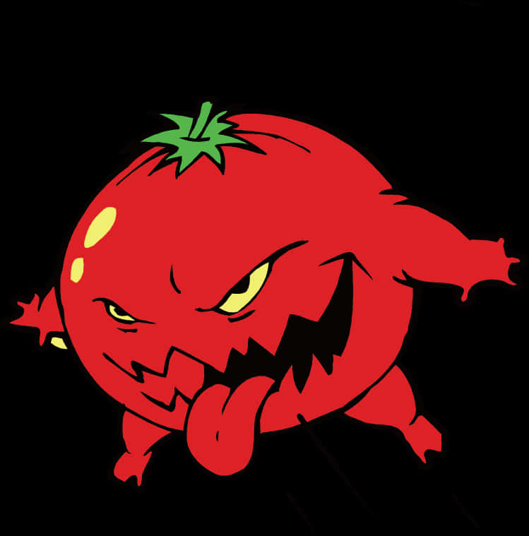 Angry Animated Tomato Character PNG Image