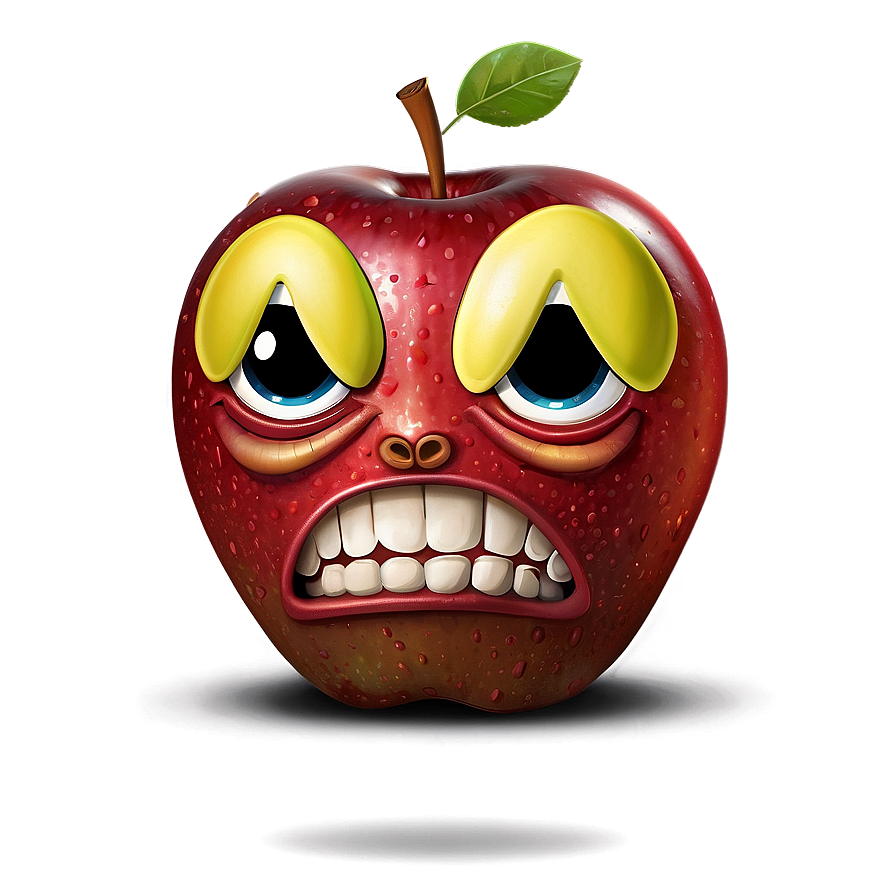 Angry Apple Cartoon Png Gak PNG Image