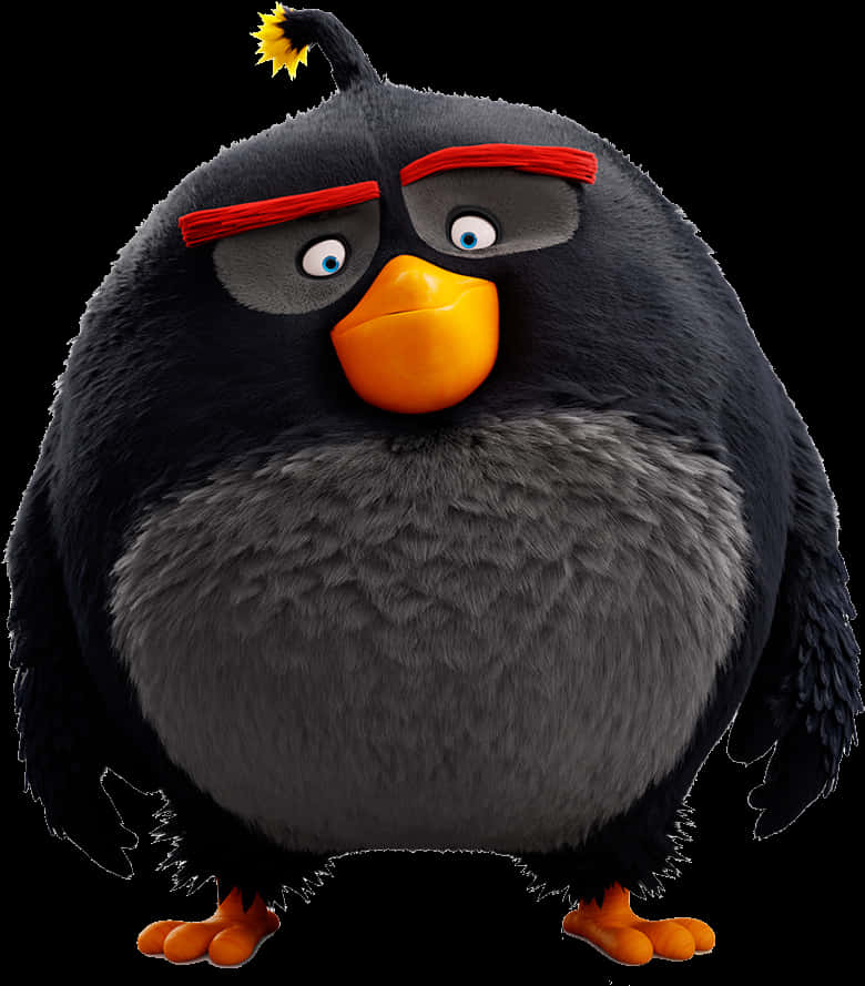 Angry Bird Bomb Character PNG Image