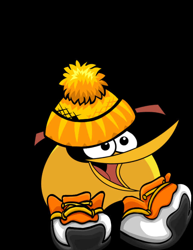 Angry Birdin Winter Attire PNG Image