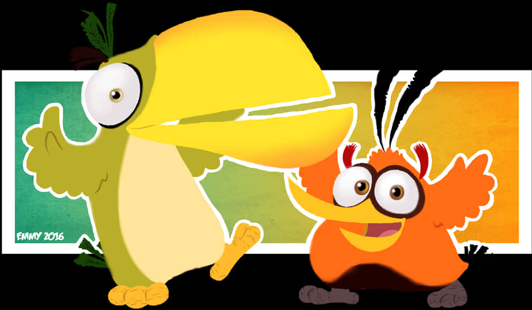 Angry Birds Characters Chuckand Bubbles PNG Image